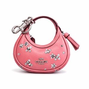 COACH Mini Carmen Star Studded Dusty Pink Bag Charm NWT
